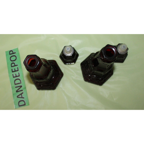 Ruby Red Glass Avon Cape Cod 1876 Pair Of Charisma Cologne Candlesticks Empty - Picture 11 of 16